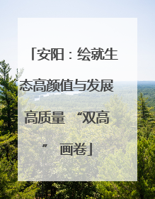 安阳：绘就生态高颜值与发展高质量 “双高” 画卷