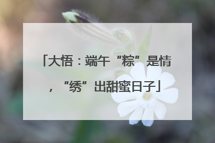 大悟：端午“粽”是情，“绣”出甜蜜日子