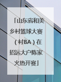 山东省和美乡村篮球大赛（村BA）在招远大户陈家火热开赛