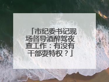 市纪委书记现场督导酒醉驾夜查工作：有没有干部耍特权？