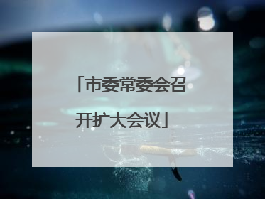 市委常委会召开扩大会议