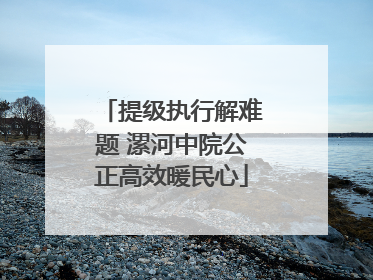提级执行解难题 漯河中院公正高效暖民心