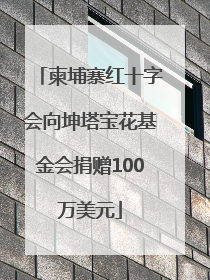柬埔寨红十字会向坤塔宝花基金会捐赠100万美元
