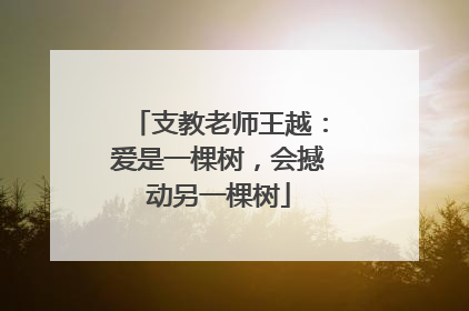 支教老师王越：爱是一棵树，会撼动另一棵树