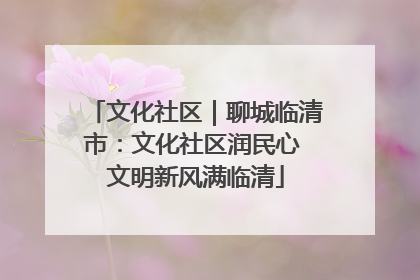 文化社区｜聊城临清市：文化社区润民心 文明新风满临清
