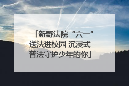 新野法院“六一”送法进校园 沉浸式普法守护少年的你