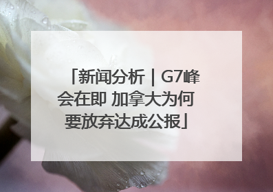 新闻分析｜G7峰会在即 加拿大为何要放弃达成公报
