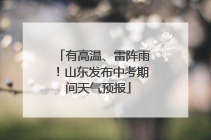 有高温、雷阵雨！山东发布中考期间天气预报