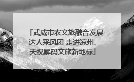 武威市农文旅融合发展达人采风团 走进凉州、天祝解码文旅新地标