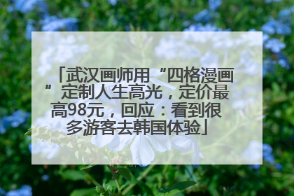 武汉画师用“四格漫画”定制人生高光，定价最高98元，回应：看到很多游客去韩国体验