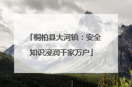 桐柏县大河镇：安全知识浸润千家万户