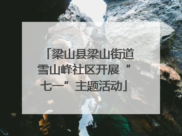 梁山县梁山街道雪山峰社区开展“七一”主题活动