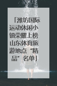 潍坊国际运动休闲小镇荣耀上榜山东体育旅游地点“精品”名单