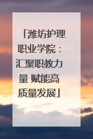 潍坊护理职业学院：汇聚职教力量 赋能高质量发展