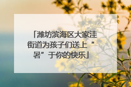 潍坊滨海区大家洼街道为孩子们送上“暑”于你的快乐