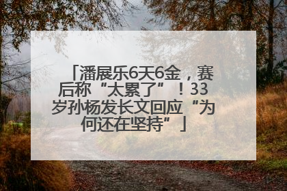 潘展乐6天6金，赛后称“太累了”！33岁孙杨发长文回应“为何还在坚持”