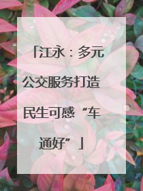 江永：多元公交服务打造民生可感“车通好”