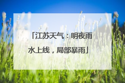 江苏天气：明夜雨水上线，局部暴雨