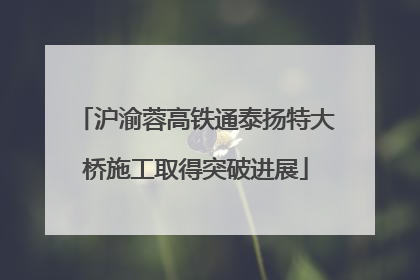 沪渝蓉高铁通泰扬特大桥施工取得突破进展