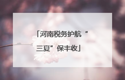 河南税务护航“三夏”保丰收