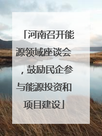 河南召开能源领域座谈会，鼓励民企参与能源投资和项目建设