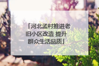 河北孟村推进老旧小区改造 提升群众生活品质