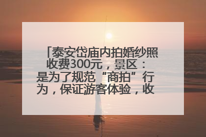 泰安岱庙内拍婚纱照收费300元，景区：是为了规范“商拍”行为，保证游客体验，收取费用全部上交国库