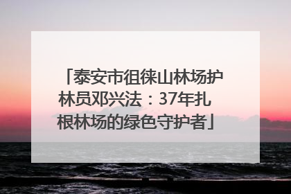 泰安市徂徕山林场护林员邓兴法：37年扎根林场的绿色守护者