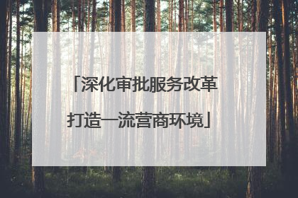 深化审批服务改革 打造一流营商环境