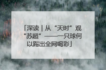 深读｜从“天时”观“苏超”——一只球何以踢出全网喝彩