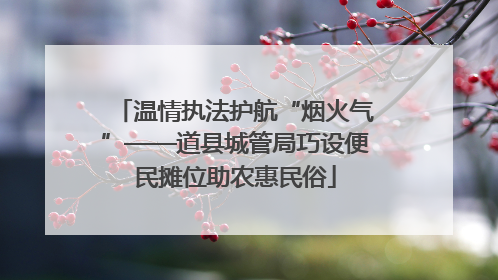 温情执法护航“烟火气”——道县城管局巧设便民摊位助农惠民俗