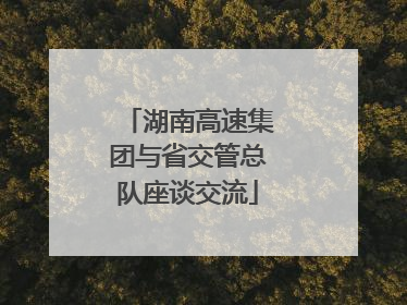 湖南高速集团与省交管总队座谈交流