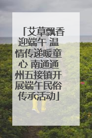 艾草飘香迎端午 温情传递暖童心 南通通州五接镇开展端午民俗传承活动