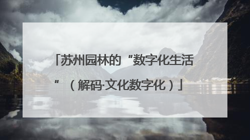 苏州园林的“数字化生活”（解码·文化数字化）