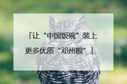 让“中国饭碗”装上更多优质“邓州粮”