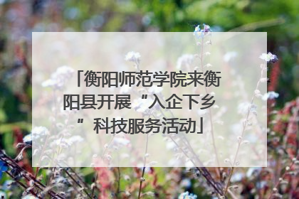 衡阳师范学院来衡阳县开展“入企下乡”科技服务活动