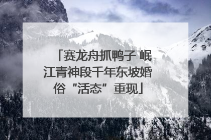 赛龙舟抓鸭子 岷江青神段千年东坡婚俗“活态”重现