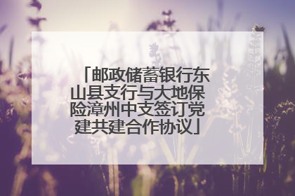 邮政储蓄银行东山县支行与大地保险漳州中支签订党建共建合作协议