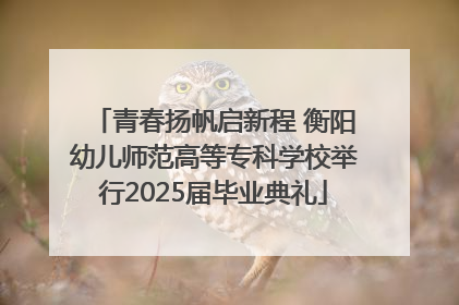 青春扬帆启新程 衡阳幼儿师范高等专科学校举行2025届毕业典礼