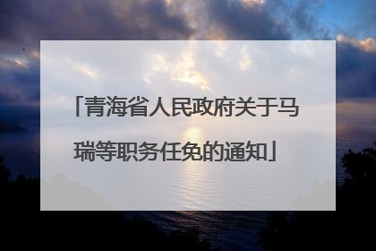 青海省人民政府关于马瑞等职务任免的通知