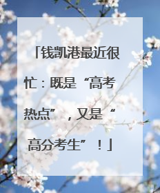 钱凯港最近很忙：既是“高考热点”，又是“高分考生”！