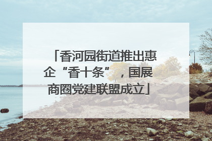 香河园街道推出惠企“香十条”，国展商圈党建联盟成立