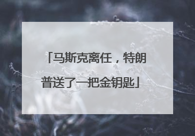 马斯克离任，特朗普送了一把金钥匙