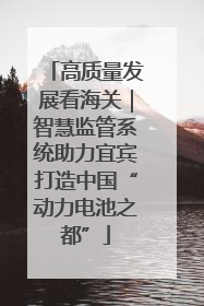 高质量发展看海关｜智慧监管系统助力宜宾打造中国“动力电池之都”