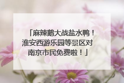麻辣鹅大战盐水鸭！淮安西游乐园等景区对南京市民免费啦！