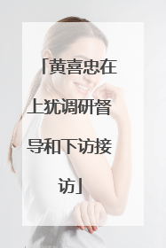 黄喜忠在上犹调研督导和下访接访