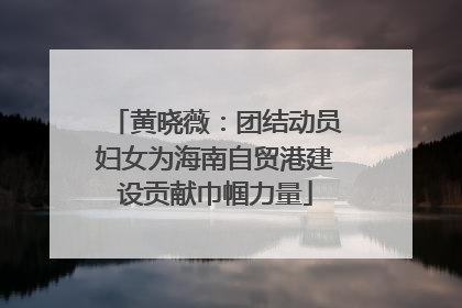 黄晓薇：团结动员妇女为海南自贸港建设贡献巾帼力量