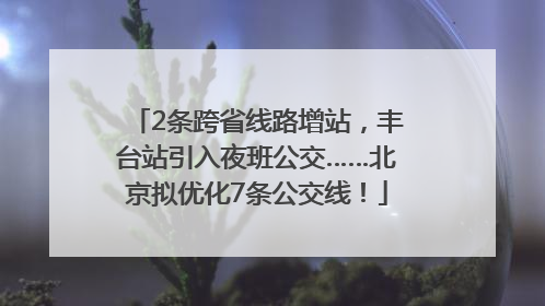 2条跨省线路增站，丰台站引入夜班公交……北京拟优化7条公交线！